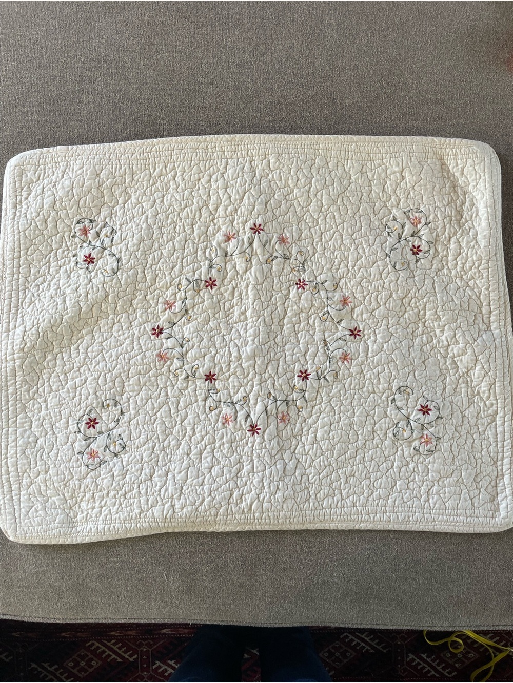 Cotton Floral embroidered Pillow Sham